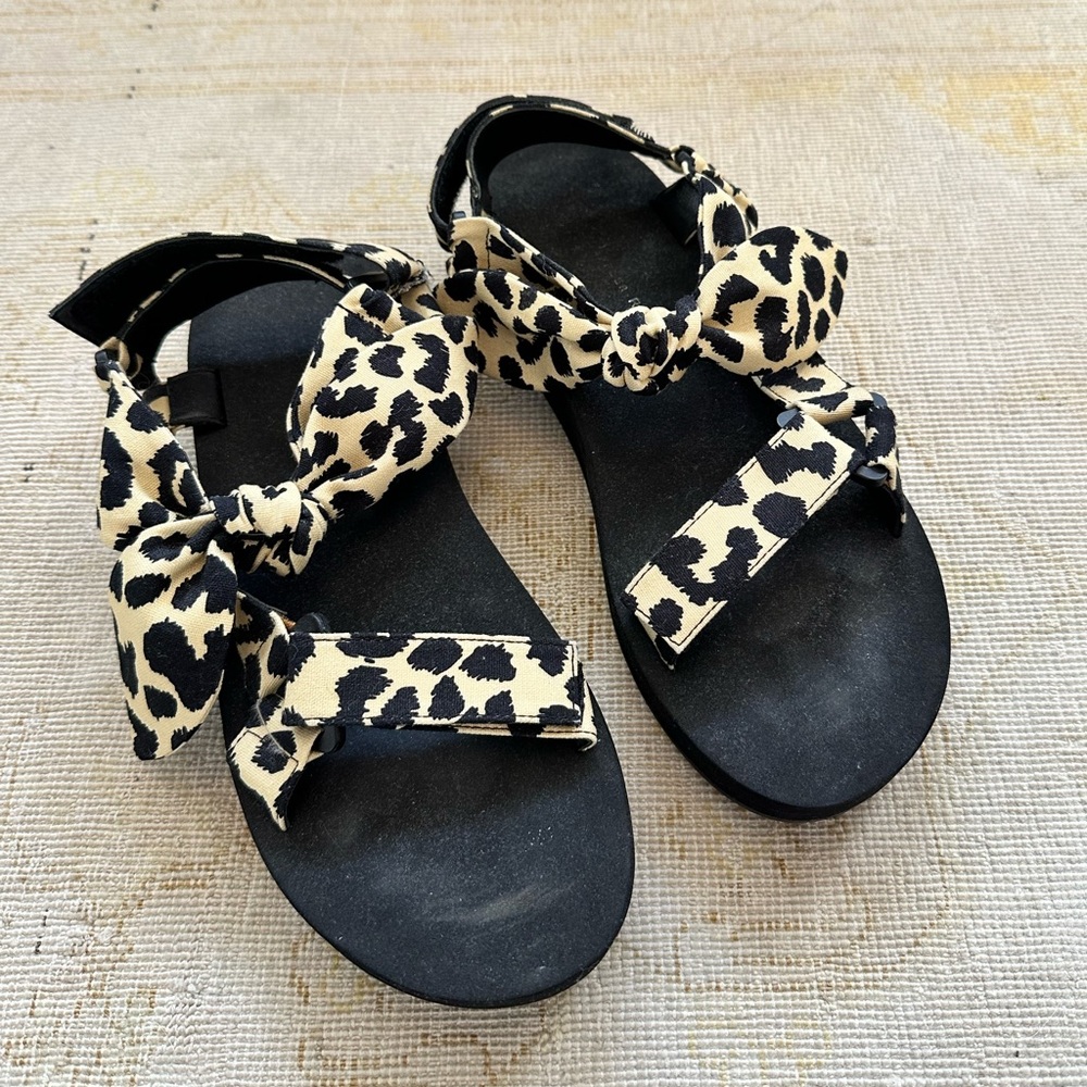 Loeffler Randall canvas animal print sandal